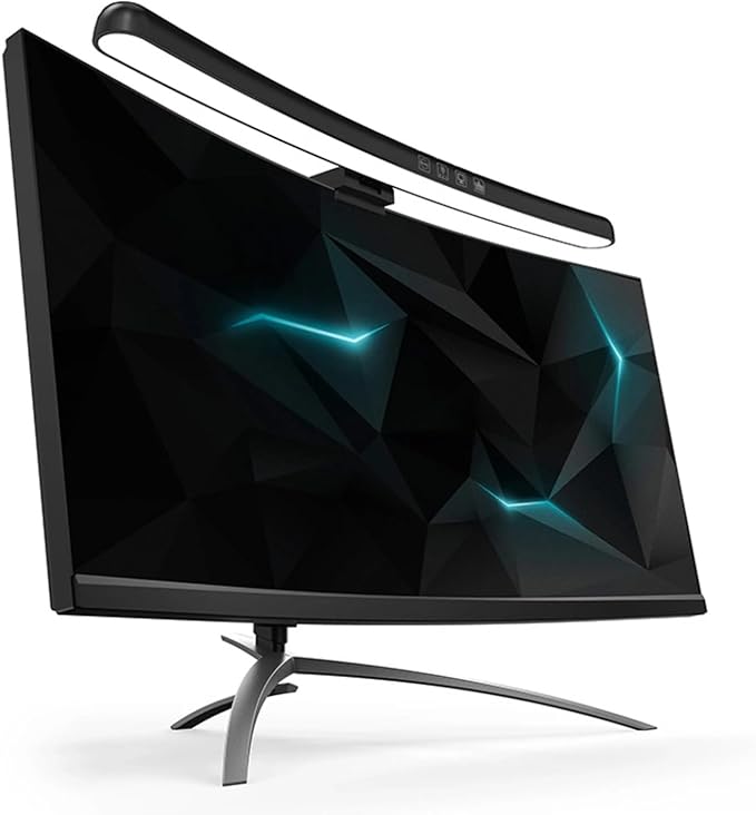 Cuifati LED- Monitorlampe mit Touch-Dimmer, RGB-Beleuchtung, Augenschutz, 5V 1A, platzsparend für Bildschirme