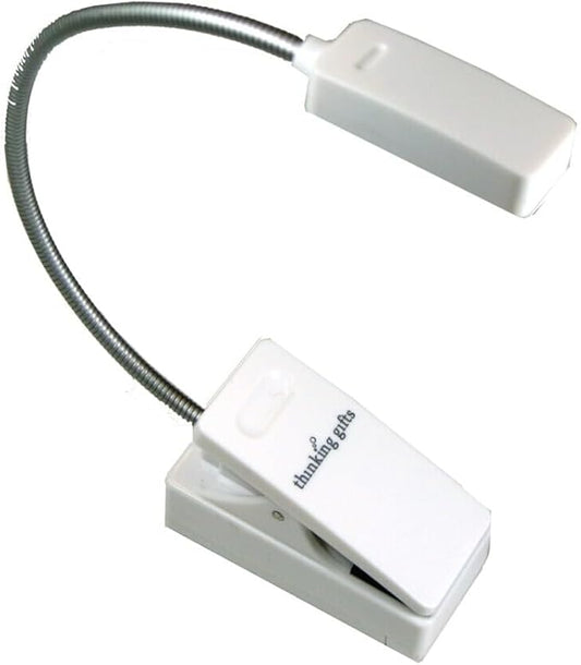 Bookchair ERBLW LED Leselampe mit Klammer für eBook Reader & Bücher, flexibler Arm, 16h Laufzeit, Weiß