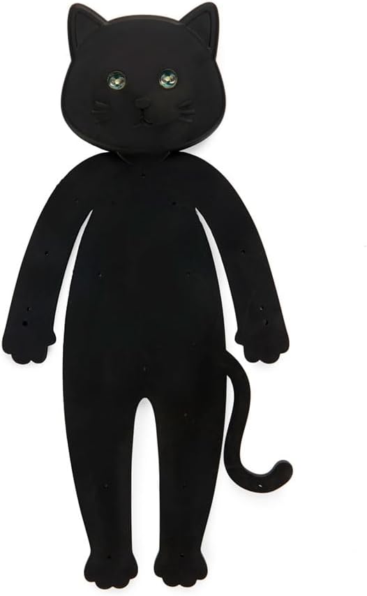 27969 Leselampe Meow Schwarz mit Katzenmotiv als Lesezeichen und Licht, Silikon, 24 cm, inkl. Batterien – B0DGX7WTX4
